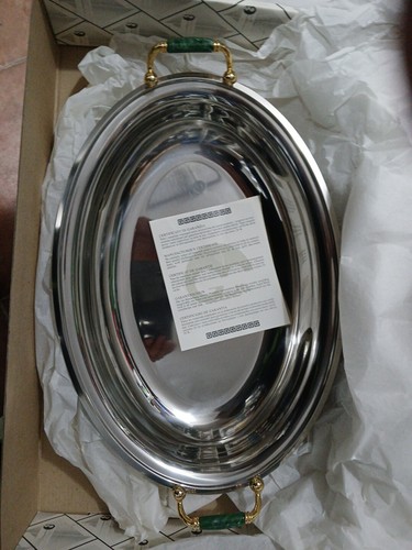 Vassoio acciaio inox ovale - acciaio,