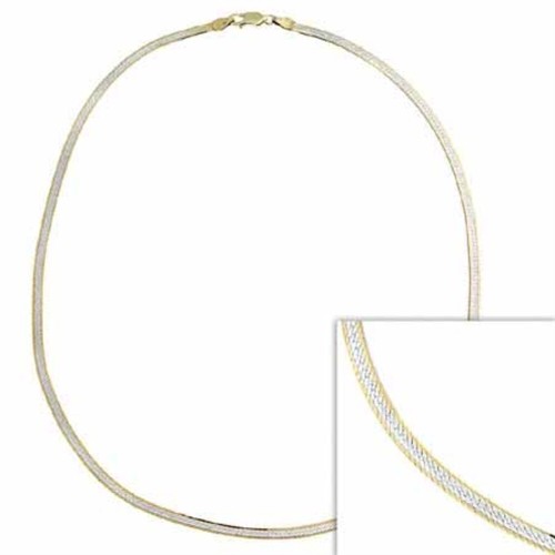 Collana catena piatta - , bicolore