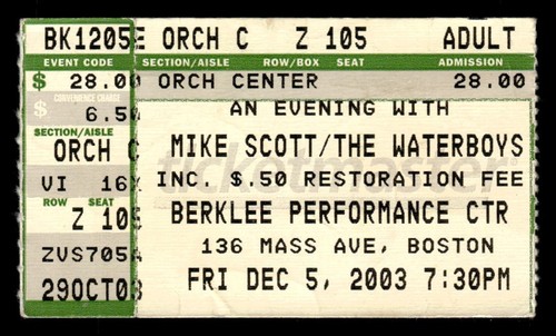 Biglietto mike scott waterboys - mike,