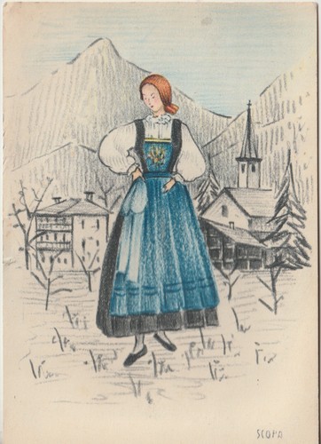 Cartolina illustratore scopa - cartolina,