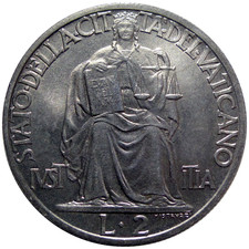 Vatican lire 1942 - vatican,