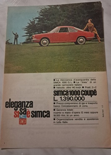 Pubblicità simca 1000 - simca,