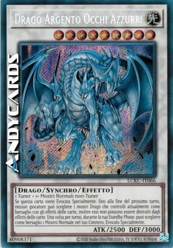 Drago argento occhi azzurri - argento,