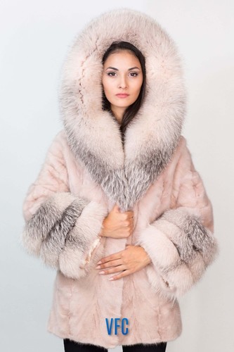 Cappotto visone rosa cipria - cappotto,