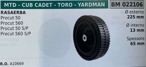 Ruota rasaerba brumar mtd - brumar,