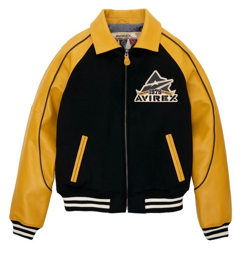Bomber uomo avirex lana pelle - lana,