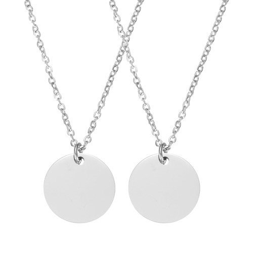 2pcs collana pendente rotondo - 2pcs,