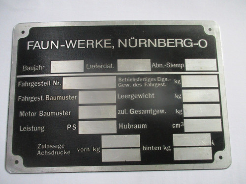 Targa faun plate einheits - faun,
