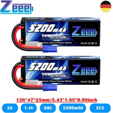 2pcs Zeee 2S Lipo batteria