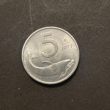5 Lire 1977 Moneta Italia