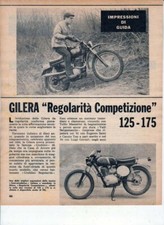 PUBBLICITA'  TEST MOTO GILERA  REGOLARITA COMP. 125-175  1969 MOTOITALIANE EPOCA