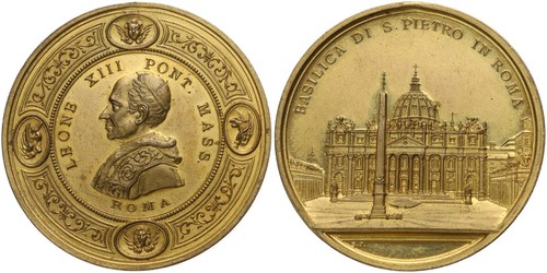 Medaglia bronzo 1878 papa - di,