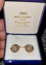 Orecchini in oro 585/ 14k con diamanti  fine anni 800 Inizi del 900 