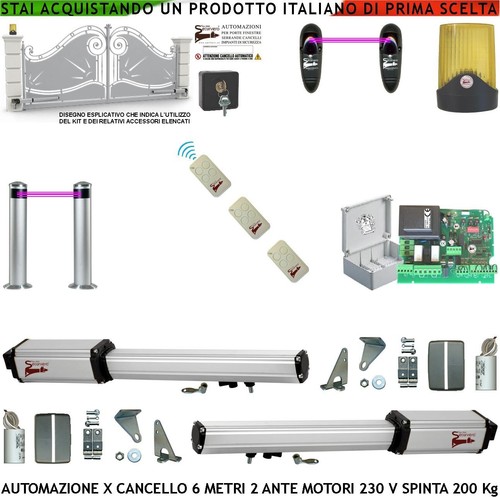 Cancello elettrico 2 ante - 6,