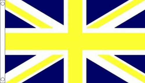Blue and yellow union jack - and,