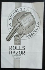 1940ca ROLLS RAZOR rasoio sicurezza pubblicità rasatura barba lama Sheffield