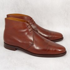 US 11 D - Peal & Co by Crockett & Jones Chestnut Calf Chukka Boots Shoes Scarpe