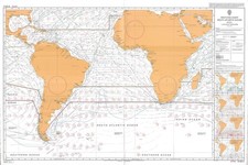 5125 (4) Routeing il Grafico Sud Atlantico Oceano Aprile Marino Parete Admiralty