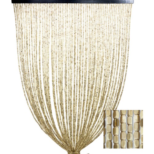 Tenda perline legno beige - legno,