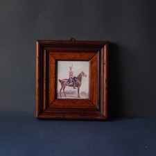 Cornice a cassetta in legno di ciliegio – stampa equestre ufficiale militare