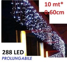 Tenda Luminosa Natalizia BIANCO FREDDO PROLUNGA PIOGGIA LUCI 10m x 60cm 288led
