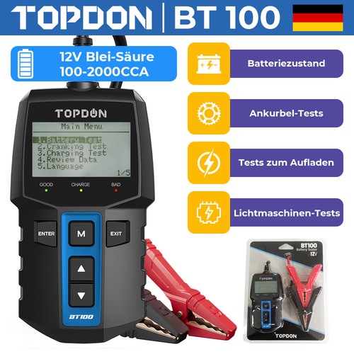 Topdon bt100 tester - topdon, batteria