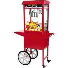 Macchina Per Pop Corn Popcorn Con Carretto Rossa Retró 1500W 5 Kg/H Accia