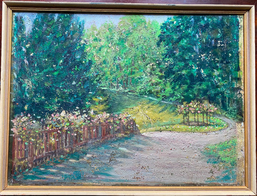 Dipinto olio 1947 estivo - dipinto,