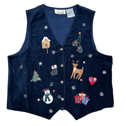 Gilet natalizio velluto donna