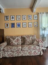 Divano letto 3 posti Poltrone Sofà Due Fodere, Sfoderabile, Rete Elettrosaldata.