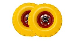 Ruote carriola antiforatura coppia pneumatici gomma piena antipanne 4.10/3.50-4