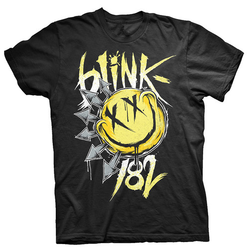Blink 182 shirt smiley - blink, t-shirt