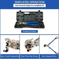 EFEILD Copper Tubing Press Tool & 1/2" 3/4" 1" Jaw for ProPress Copper Fittings