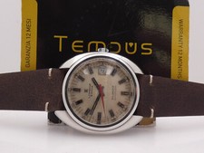 OROLOGIO LORENZ EDOX BLUBIRD CUSCINO OVERSIZE 38,5mm ACCIAIO AUTOMATICO ANNI '70