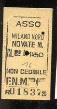 Biglietto Treno Ferrovia Asso