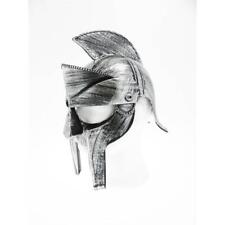 Elmo gladiatore romano Argento in plastica con piume da bambino indossabile