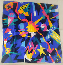 ♥ RARO FOULARD IN SETA MODELLO TELETTRA DESIGN UGO NESPOLO VINTAGE 1995 POP