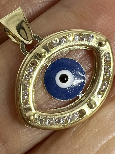 Ciondolo oro blu male occhio