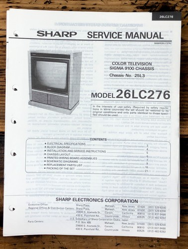 Sharp 26lc276 manuale - 26lc276, di