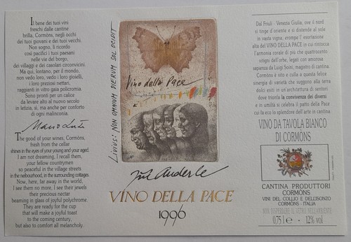 Etichetta vino della - vino, pace