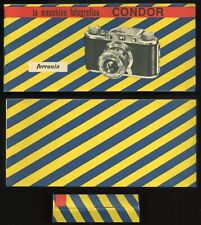 Istruzioni Ferrania CONDOR I primo tipo Raro Ott[First edition Sella Milano 1947