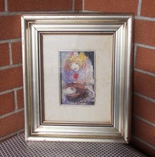 Quadro Tecnica mista ALDO DORELLA Personaggio 12x18 cm Peinture 1974