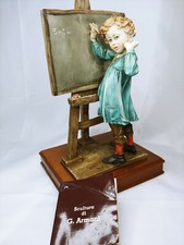GIUSEPPE ARMANI CAPODIMONTE SCULTURA BAMBINO SCUOLA CON CERTIFICATO DI GARANZIA