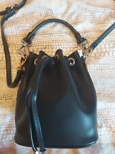 Borsa Vera Pelle Genuine Leather Made In Italy Nero Secchiello Taglia S