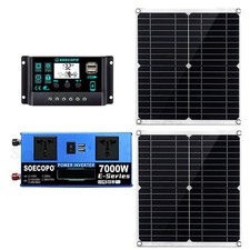 Kit Generatore Solare Potente 7000W | Inverter, 2pz Pannelli Solari + Regolatore