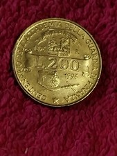 MONETA ITALIA 200 LIRE 1996 CENTENARIO DELL'ACCADEMIA GUARDIA DI FINANZA 1896-96