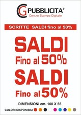 Scritte Saldi 50% Vetrofania