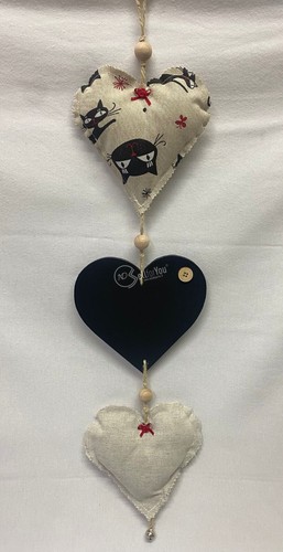 Cuori stoffa parete - stoffa,