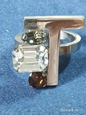ANELLO SCULTURA DESIGN FIRMATO CASCIO  MODERNISTA  METALLO PIETRE IDEA REGALO