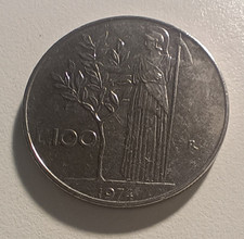 MONETA 100 LIRE - 1974 - REPUBBLICA ITALIANA - MINERVA - CIRCOLATA (271)